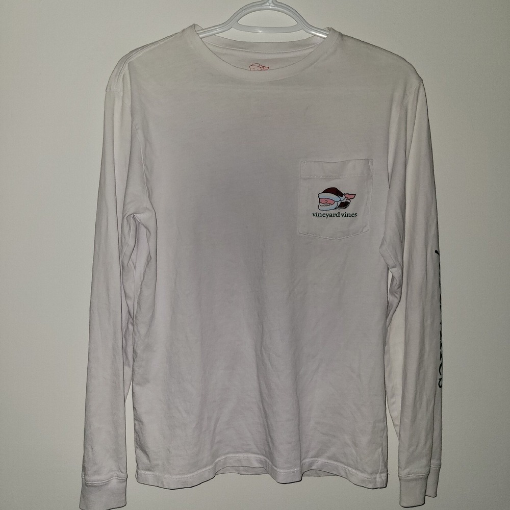 Vineyard Vines Merry Christmas 2017 Long Sleeve Santa Shirt Size XS Extra Small - Picture 2 of 8